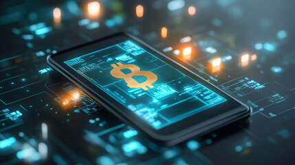 Abstract technology digital money ui futuristic Concept future Golden bitcoin digital currency interface hologram elements of digital data chart,communication,technology,  network.vector illustration