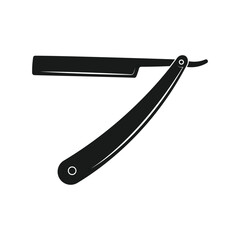 Straight razor knife icon design isolated on white background.