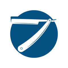 Straight razor knife icon design isolated on white background.