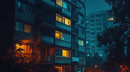 Image of modern corner apartment complex