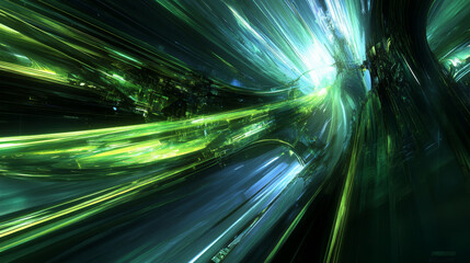 Abstract background technology  light blue green high speed light effect digital high speed movement Futuristic on hi-tech blue background.