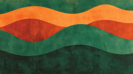 A modern artistic texture, bold color gradients blending emerald green, sunset orange