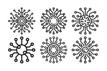 Electronic Circuits Logo and Vector Icon, Modern Tech Branding Designs.