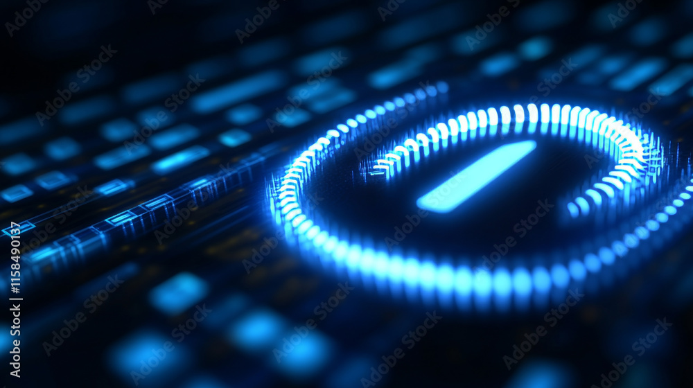 Poster abstract circle digital hud interface computing computer or internet network percentage loading on b