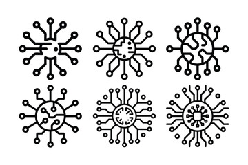 Electronic Circuits Logo and Vector Icon, Modern Tech Branding Designs.