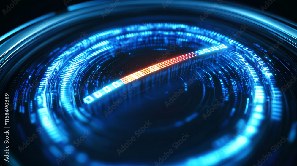 Poster abstract circle digital hud interface computing computer or internet network percentage loading on b