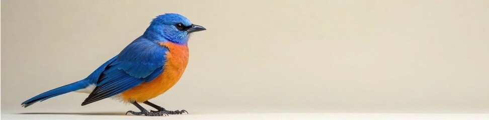 Obraz premium Blue waxbill's vibrant colors against a neutral background, feathers, blue waxbill