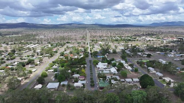 Aerial footage of Nebo Queensland Australia
