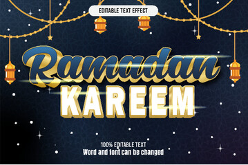 Ramadan kareem editable text effect 3d emboss mode rent