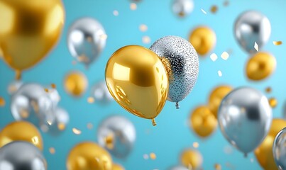 Elegant gold and silver New Year celebration, shimmering decorations, festive ambiance, joyful atmosphere, welcoming the new year with style