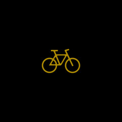 Fototapeta premium Bike gold icon isolated on dark background
