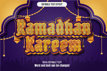  Ramadan Kareem editable text effect 3d emboss mode rent