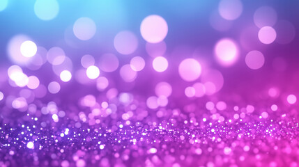 Pink and blue bokeh lights with sparkles. Holiday celebration background