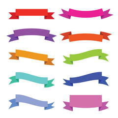 Set of Ribbon banner label collection design vector illustration