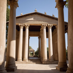 Naklejka premium Tempel - Spiritueller Gang mit kunstvollen Säulen