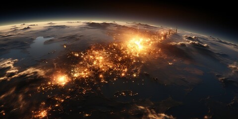 Fototapeta premium sunrise over the earth