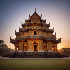 Tempel - Magische Abendstimmung über einem heiligen Tempel