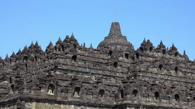 Ancient temple of Borobudur in Java, Indonesia.