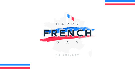 design of happy french day greetings, july 14. commemorating the french revolution day, Bastille. Celebration of big days in european countries