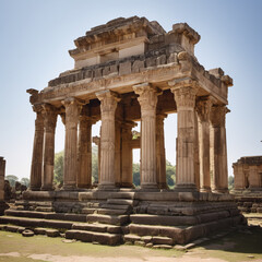 Obraz premium Tempel - Geheimnisvolle antike Tempelruinen im sanften Tageslicht