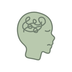 human head silhouette with brain Psychosis Illustration Psychical Paranoia Dread