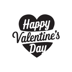 Happy Valentine's Day vector lettering inscription. handwriting Happy Valentine's Day text isolated on a white background.  Happy Valentine's Day typography illustration sticker.