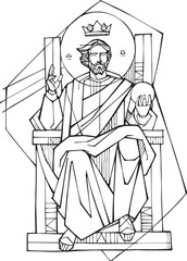 Christ King hand drawn illustration