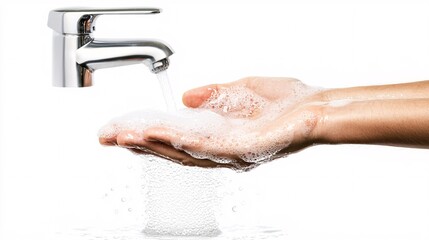 Fototapeta premium A photostock of a nurse demonstrating proper handwashing techniques