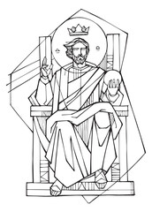 Christ King hand drawn illustration