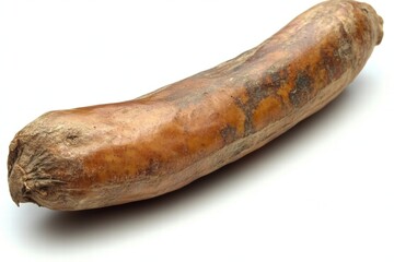 Single Dried Cassava Root on White Background