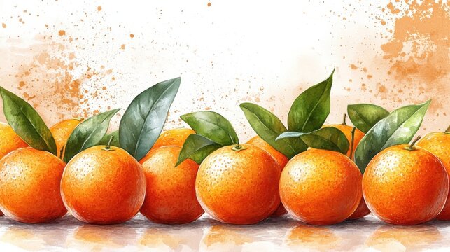 Gifting mandarin oranges for chinese new year celebrations watercolor illustration background cultural festivity representation