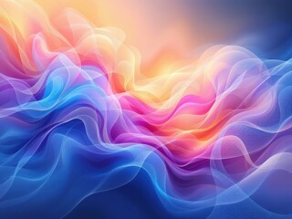 Obraz premium Abstract vibrant waves with glowing lines, creating a dynamic and futuristic visual. Suitable for tech blogs, digital art, or modern design projects.