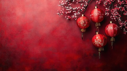 Obraz premium Celebrate chinese new year vibrant oriental festive atmosphere illustration background cultural environment lively viewpoint