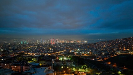 Fototapeta premium Panoramic drone view of Izmir city