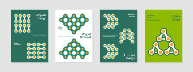 business design template creative layout. This is a abstract background  template vector illustration. green orange white. Design for book cover, brochure, poster, banner, handbill, flyer, marketing