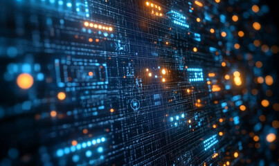 A quantum computing environment with floating, translucent AI algorithms and complex mathematical equations visualized in space