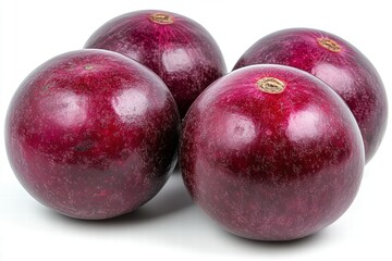 Obraz premium Four Ripe Jabuticabas on White Background