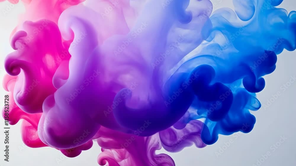 Poster colorful abstract swirls create a captivating visual display with purple and blue hues blending dyna