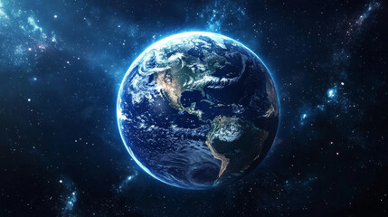 Modern Abstract technology concept communication business network and icons digital on blue background.