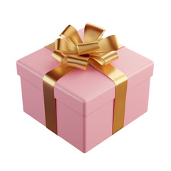 Elegant Pink Gift Box with Golden Bow for Celebrations, Special Occasions, and Festive Events Ideal for Birthdays, Weddings, Anniversaries, and Holidays