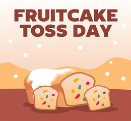 Fototapeta premium national fruitcake toss day with delicious fruitcake