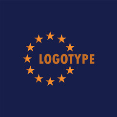 Elegant European logotype with star circle — strong identity for international or official use.