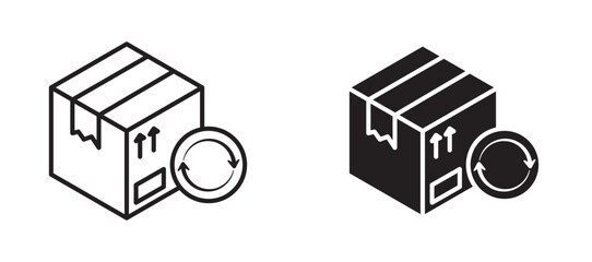 Replacement icons in outline and fill. vector illustration for ui.