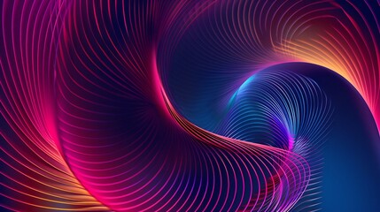 Abstract Swirling Neon Lines: A Symphony of Colors