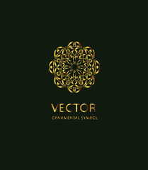 Elegant ornamental floral logo design, perfect for boutique branding, fashion, and luxury packaging.