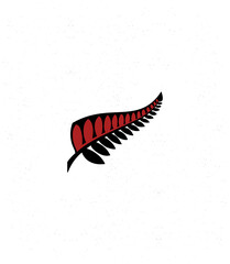 A stylish black and red feather logo with a dynamic curve. Perfect for creative branding, identity, and artistic projects.