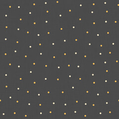 White and Yellow dots on Black. Halloween Starry Sky. Big Scale