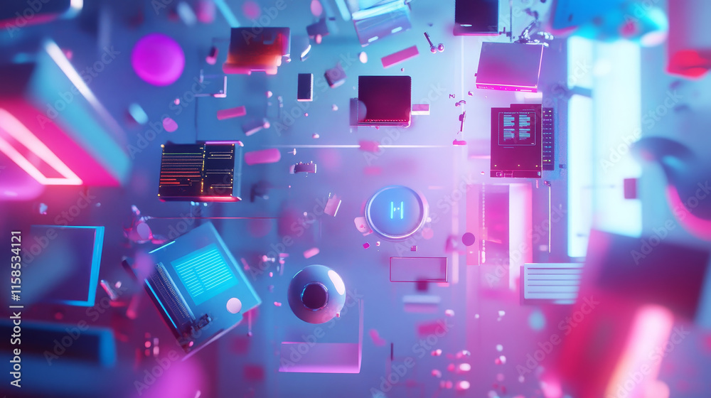 Poster abstract technology ui futuristic concept hud interface hologram elements of digital data chart, com
