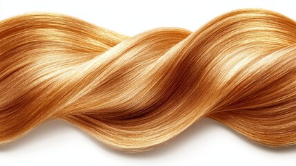 Fototapeta premium A close-up view of silky, wavy golden hair strands, showcasing a rich, lustrous texture and vibrant color.
