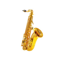 Naklejka premium Golden Alto Saxophone, Musical Instrument, Jazz, Music, Studio Shot